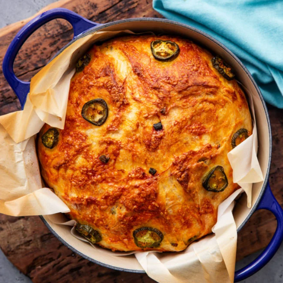 Jalapeño Totara Tasty Dutch Oven Bread with Barker’s Chilli Jam