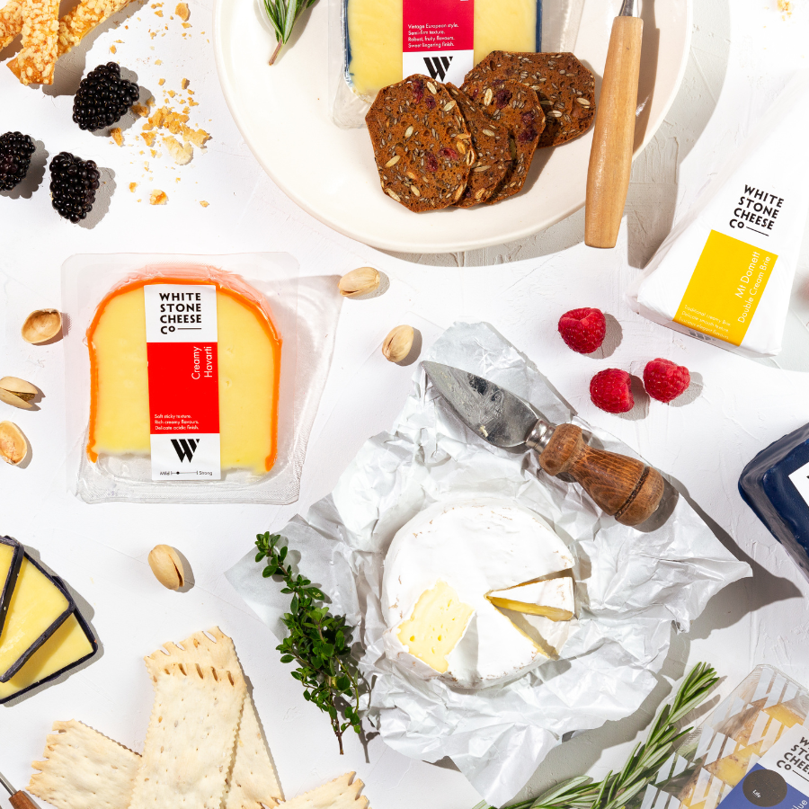 Various wedges of Whitestone Cheese 