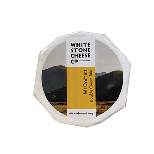 Retail pack of Mt Domett Double Cream Brie